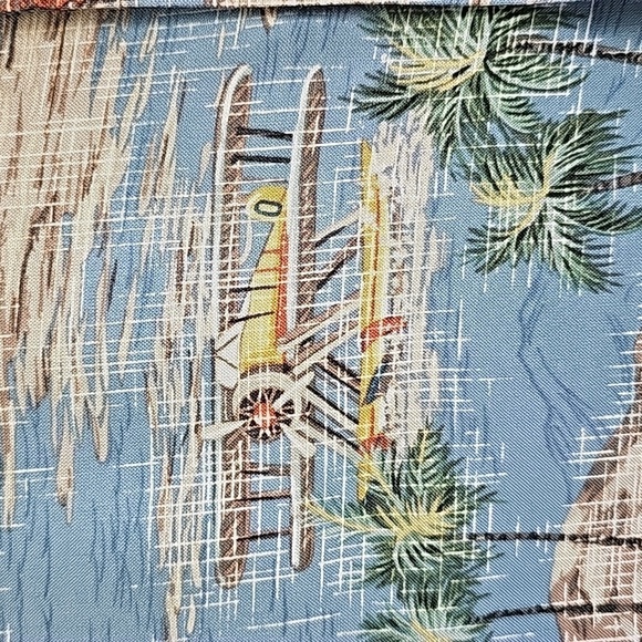 Mens hawian print casual button-down shirt. Great‎ VINTAGE print. Size large. - Picture 5 of 11